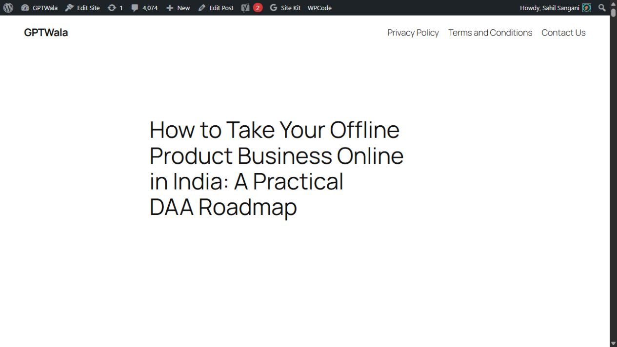 Preview of the GPTWala 30-day roadmap for taking an offline product business online